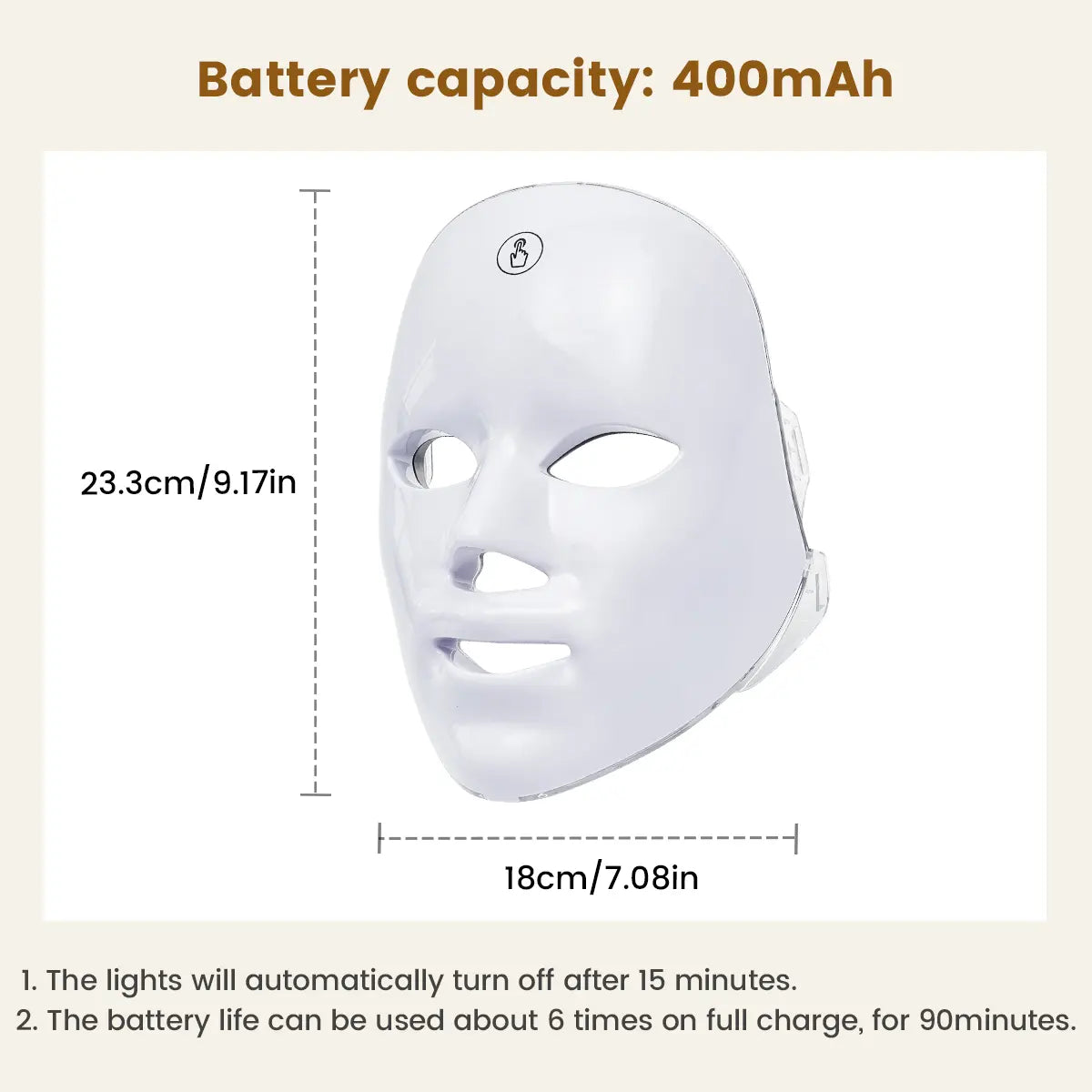 SHMHE Red Light Therapy, 7 Color LED Light Face Mask, Photon Skin Rejuvenation For Daily Care, Cordless, Rechargeable, Ideal Gift For Women, Summer Gift Skincare Facial