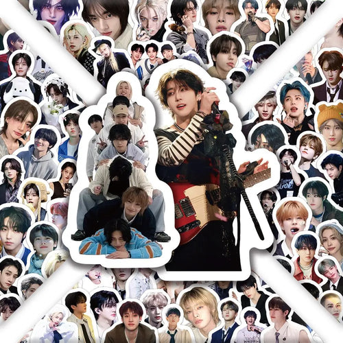 100pcs Kpop Korean Boy Group Fashion Stickers New Kpop Idols Stray Support Luggage Accessories Desktop Waterproof Stickers Gift