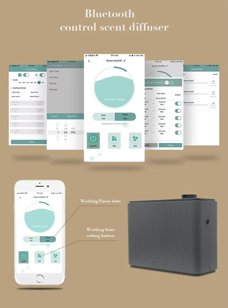NAMSTE Smart HVAC Fragrance Diffuser – Large Capacity Scent Machine